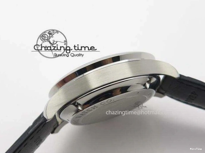 MIROTIME 0401 Casual Portuguese IW371405 ZF 1:1 Best Edition SS White Dial Silver Markers On Black Leather Strap A 7305